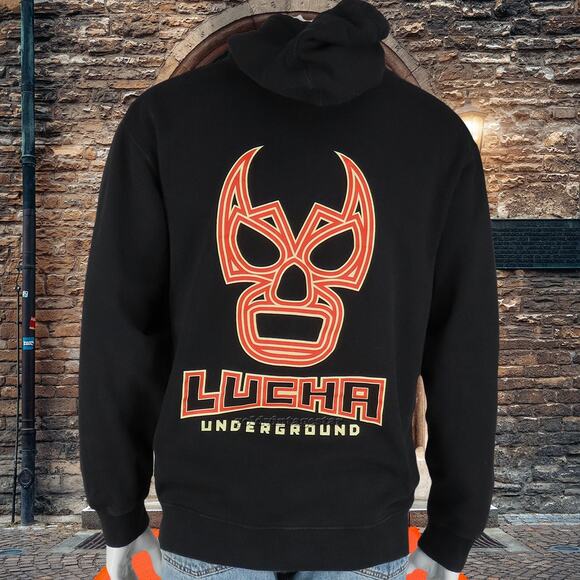 Lucha Underground Season II Mask Logo Full Zip Hoodie M - Picture 1 of 8